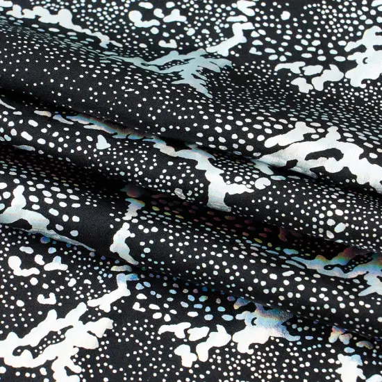 1 Yard 36" x 60" Metallic Reef Hologram Spandex Fabric 270 gsm Black/Gold {2}