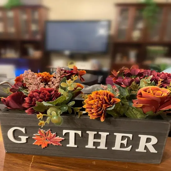 4 Bundles Autumn Faux Flower Arrangements {3}