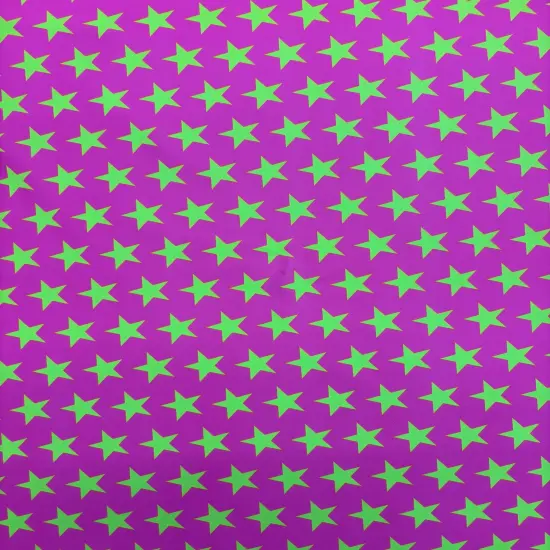 1 Yard Star Print Spandex Fabric Four Way Stretch for Costumes and Activewear 58"/60" Width Orange w Grn Stars {6}