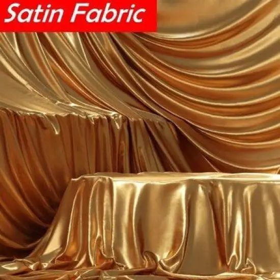 1 Yard Premium Satin Fabric Smooth Lustrous Material for Apparel, Gowns, and Event Decor 58/60" Width White {5}