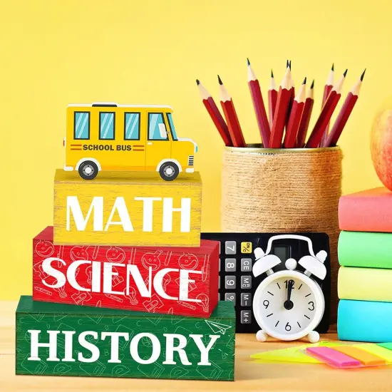 4 Pcs Back to School Table Decorations Rustic {5}