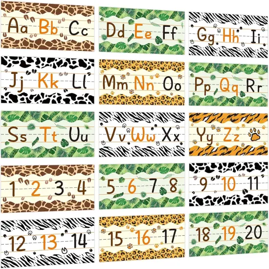 15PCS Safari Animal Alphabet Line Bulletin Board Set {1}