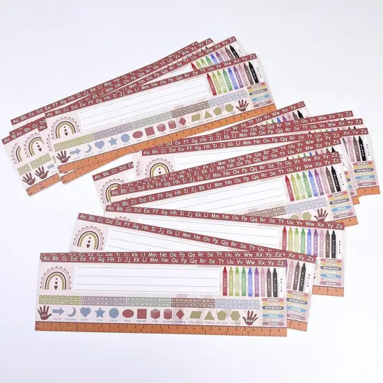 48 Pcs Boho Rainbow Desk Name Tags, Multipurpose Name Plates Alphabet {5}