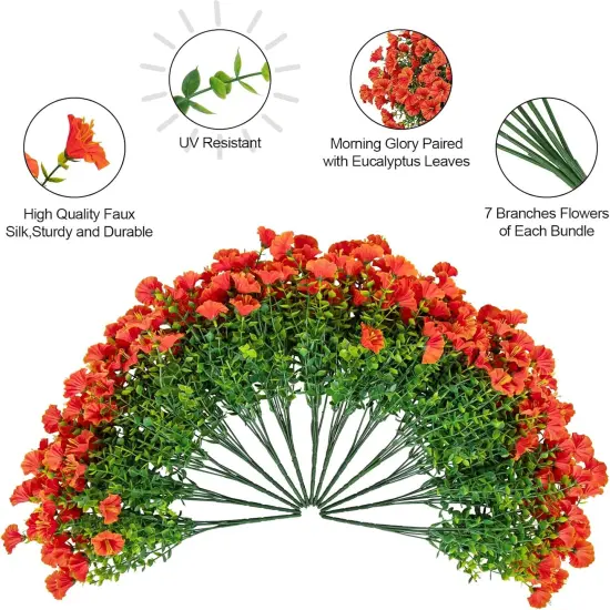 24 Bundles Artificial Fall Flowers for Outdoors Decoration {2}