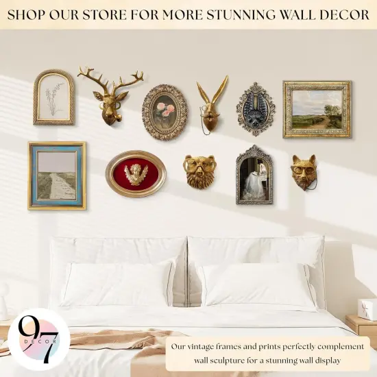 97 Decor Black Gold Animal Head Wall Decor {3}