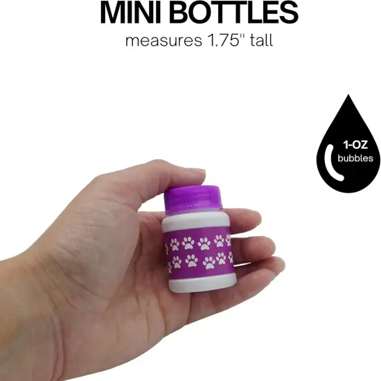 4E's Novelty Paw Print Bubble Bottles - Pack of 24 - Mini Bubbles 1 FL oz, Paw Dog Patrol Party Favors, Bubble Wand Blowing Toys for Kids Boys & Girls {3}