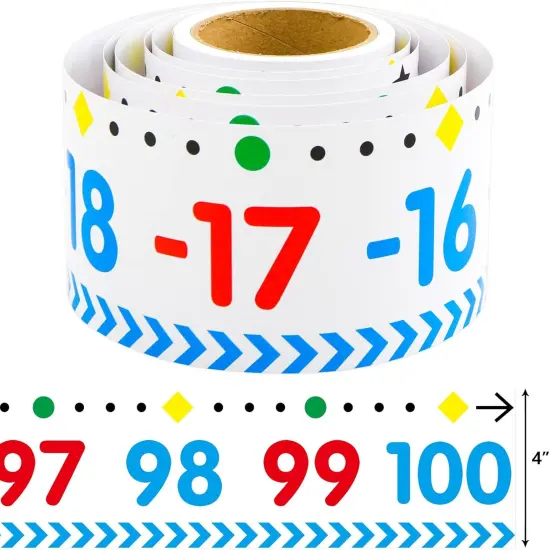 Number Line for Classroom Wall Number Line Bulletin Board Border -20 to 100 {3}