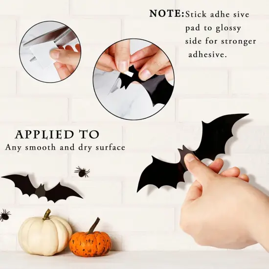 Halloween Decorations Bats Wall - 64 Pcs {2}
