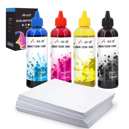 A-SUB Sublimation Bundle - Ink, 8.5x11 Paper & 2 Rolls Heat Tape {3}