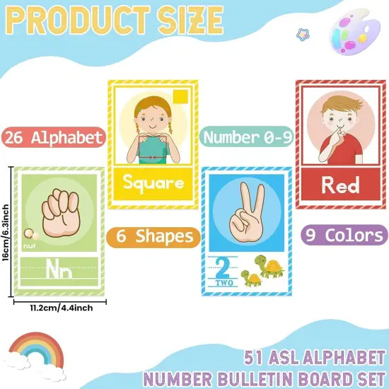 51Pcs ASL Alphabet Line Bulletin Board Set {2}