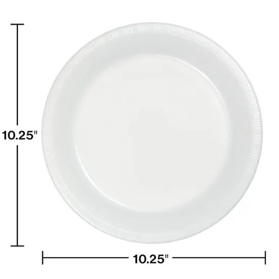 240 pc Bulk White Plastic Banquet Plates 10.25 inch {2}
