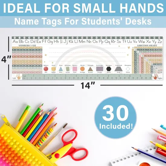 30 Modern Boho Desk Name Tags for Classroom (14x4) {2}