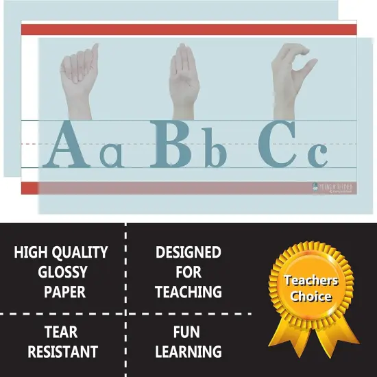 American Sign Language ABC and counting to 10 Alphabet strip Line matte (9"x150") {2}
