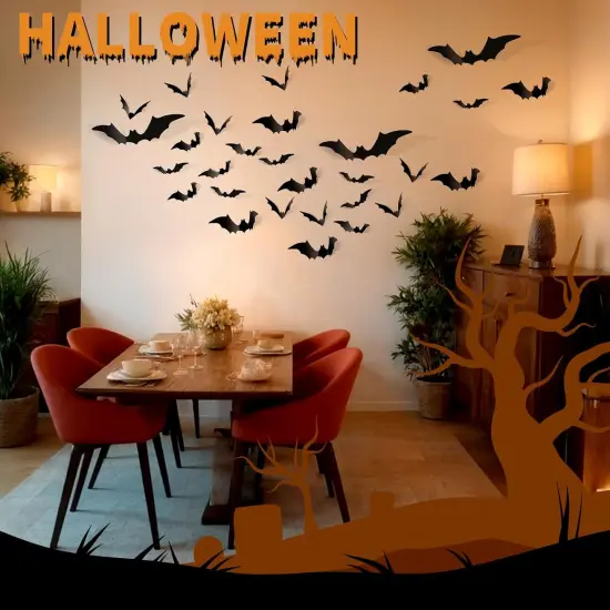 140PCS Bats Halloween Decoration {2}