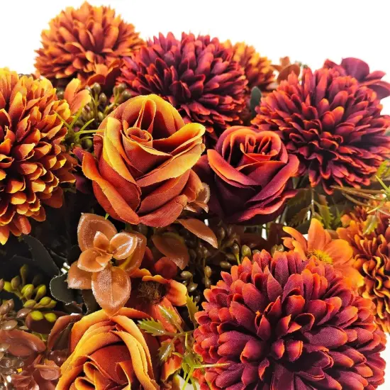 Fall Floral Arrangement - Silk Chrysanthemums {3}