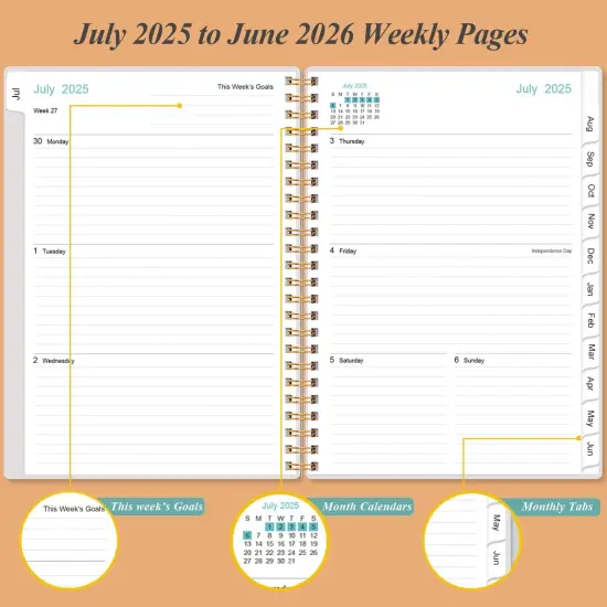 Academic Planner 2025-2026 - 6.4" x 8.5" (Rose Flower) {4}