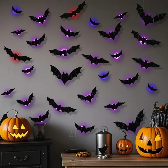 36 Pack Halloween Bats Wall Decor &ndash; Lighted {2}
