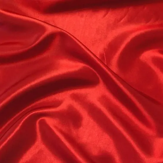 1 Yard 60" Wide Red Stretch Taffeta Fabric Solid Satin Polyester for Dresses, Bridal Gowns & Crafts {1}