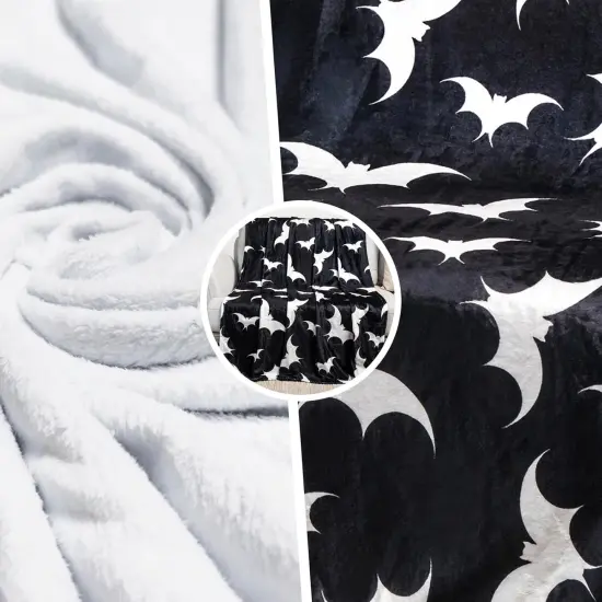 Gothic Bat Pattern Throw Blanket - Halloween Themed {3}