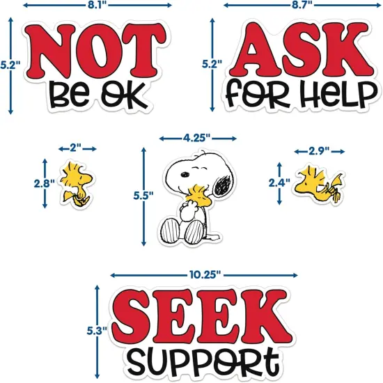 42 Pieces Peanuts Snoopy It's Ok to&hellip; Classroom Bulletin Board Set for Teachers {5}