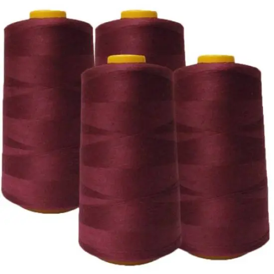 4 Pack of 6000 Yard Burgundy Spools Sewing Thread All Purpose Excellent for Stitching Projects {1}