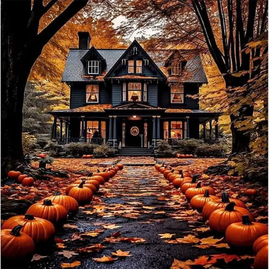 Landscape Paint by Number for Adults-Paint by Numbers for Adults Halloween,House Painting by Numbers for Gift Home Wall Decor(Halloween,16x20 inch) {1}