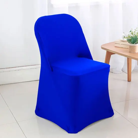 Royal Blue Folding Spandex Chair Cover for Event Seating {2}