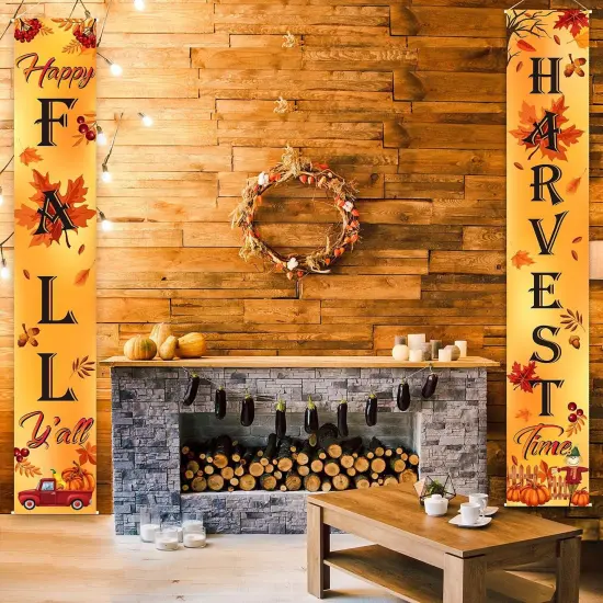 Fall Decoration Harvest Autumn Porch Welcome Sign Banner {4}