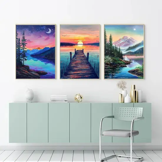 6 Pack Adults Paint by Numbers, Landscapes-(12x16inch) {2}