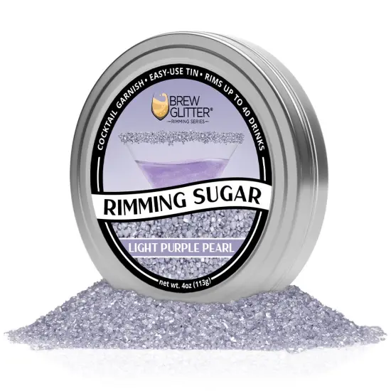 Brew Glitter - Light Purple Rimming Sugar (4oz, 1x Bar Tin) Cocktail Garnish for Mixed Drinks & Refreshments {4}