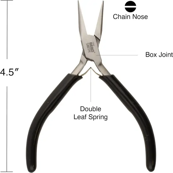 The Beadsmith Chain Nose Pliers &ndash; Extra Fine Tips &ndash; PVC Grip Handle with Double Leaf Springs &ndash; Jewelry Making Tool for Creating Bracelets, Earrings and Necklaces {4}