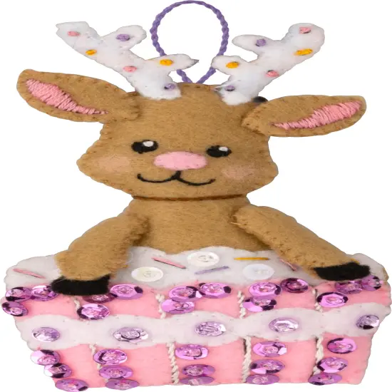 Bucilla Felt Ornaments Applique Kit Set Of 4-Snowman's Candy Confections {7}