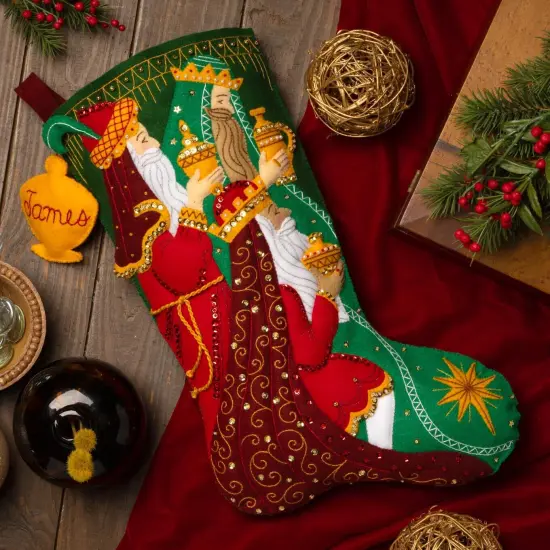 Bucilla Felt Stocking Applique Kit 18" Long-Treasure Of Kings {4}