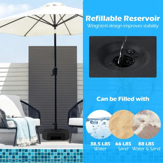 Black Metal Fillable Umbrella Base Stand for 6&ndash;8 ft Umbrellas {4}