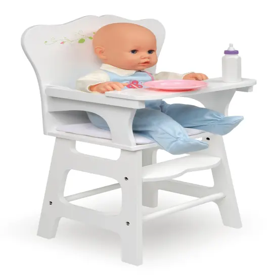 Badger Basket Doll High Chair with Padded Seat - White Rose {5}