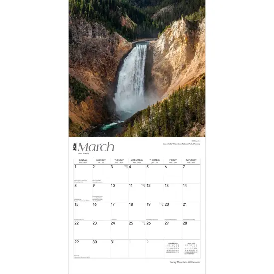 Rocky Mountain Wilderness | 2026 12 x 24 Inch (Hanging) Monthly Square Wall Calendar | Plastic-Free {3}