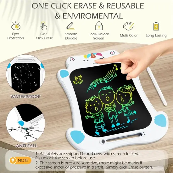 LCD Drawing Writing Tablet - Drawing Pad Doodle Board for Kids Toddlers Drawing Toy Educational Learning Toys Christmas Birthday Gift 2 3 4 5 6 7 8 Year Old Girls Boys (Dino&Unicorn) {3}