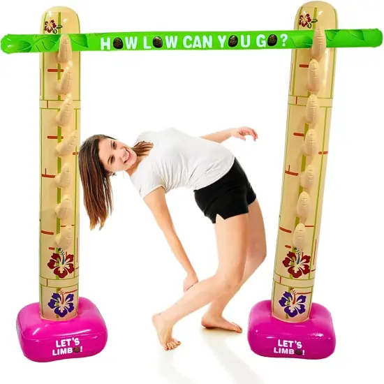4E's Novelty Lua Limbo Game Set - Inflatable Limbo Sticks for Kids & Adults {1}