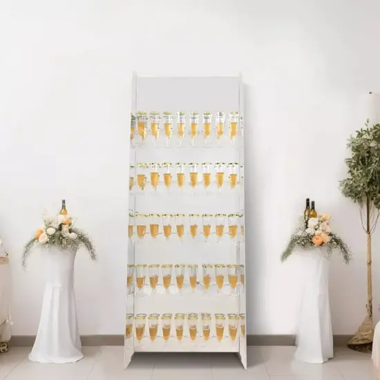 Silver 5 ft Foam 5-Tier Wine Glass Rack Champagne Flute Holder Stand Party {3}