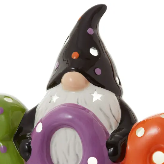 Casafield Ceramic Halloween Hand-Painted Pre-Lit LED Tabletop Home D&eacute;cor Multicolor Gnome {3}
