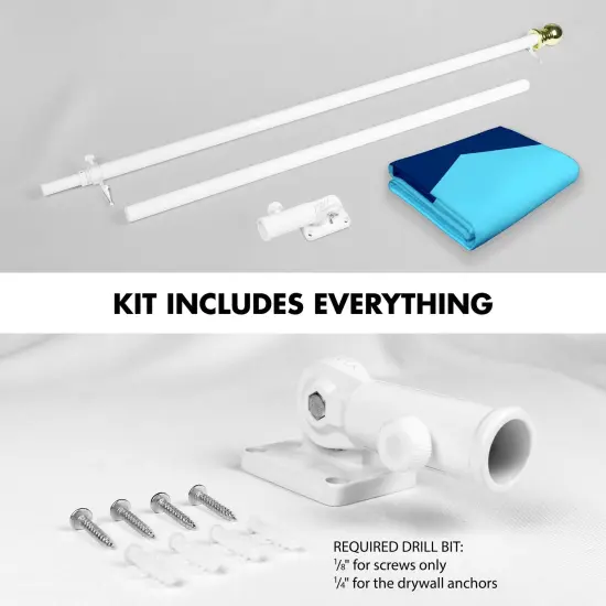 G128 Combo Pack: 6 Ft Tangle Free Aluminum Spinning Flagpole (White) & Minnesota New Version MN State Flag| 3x5 Ft | LiteWeave Pro Series Printed 150D Polyester | Pole with Flag Included {2}