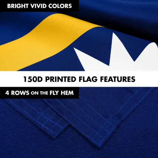 G128 Combo Pack: 6 Ft Tangle Free Aluminum Spinning Flagpole (White) & Nauru Nauruan Flag 3x5 Ft, LiteWeave Pro Series Printed 150D Polyester | Pole with Flag Included {5}