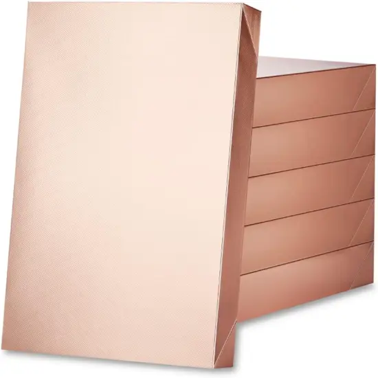 6 Extra Large Gift Boxes with Lids 17x11x2.5 Inches, Gift Boxes for Clothes, Apparel Gift Boxes, Clothing Gift Boxes, Rose Gold Gift Wrap Boxes (Glossy Rose Gold with Grain Texture) {1}