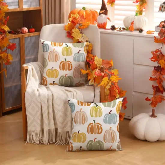 Set of 2 Fall Pillow Covers 18x18 inch {4}