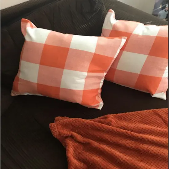 Set of 2 Fall Outdoor Orange Decor Throw Pillow Covers 20x20 {4}