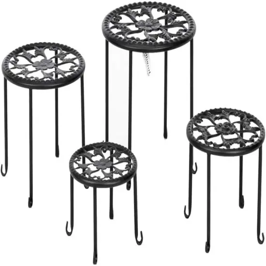 4-in-1 Round Ironwork Floor Display Plant Stand Racks {1}