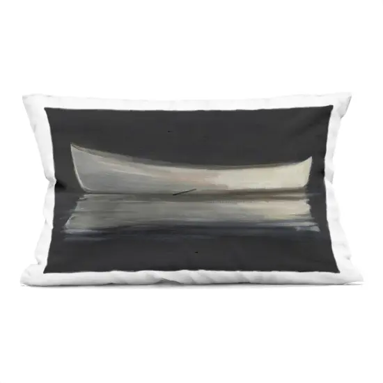 Stupell Industries Canoe Reflection on Black Indoor Pillow, 14 x 7 x 20 {1}