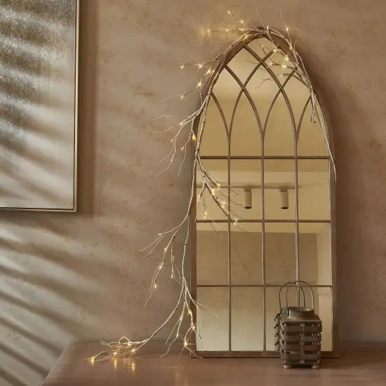 Lighted Birch Garland 6FT 48 LED Battery Operated with Timer {2}