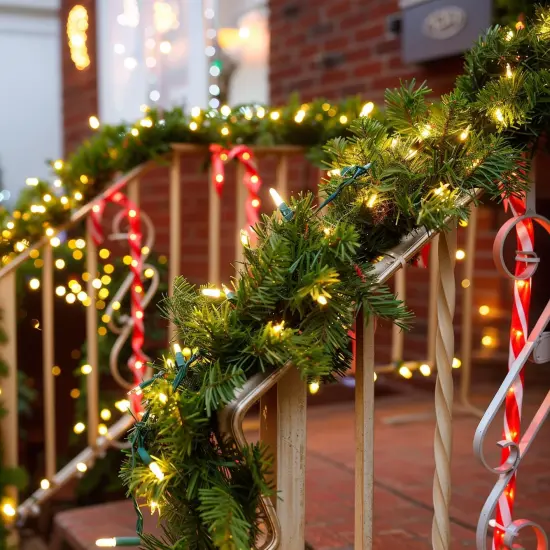 9 FT Pre-lit Christmas Garland Holiday Artificial 50 Led Light {5}