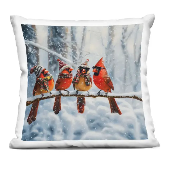 Stupell Industries Winter Dressed Cardinals Indoor Pillow, 18 x 7 x 18 {1}